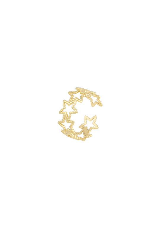 Damen Ring Sternenmuster | Edelstahl | Goldfarbe & Silberfarbe