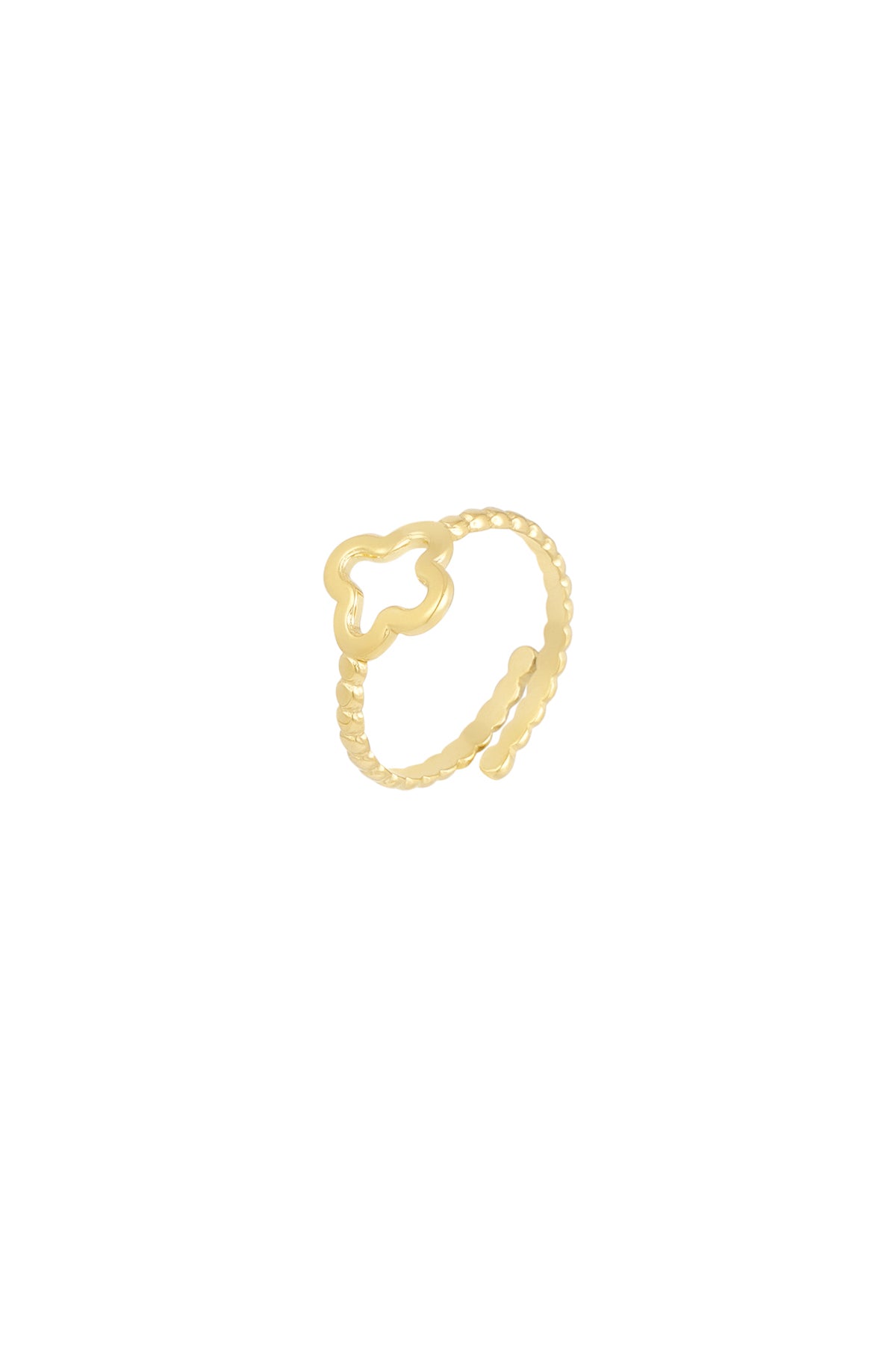 Gedrehter Ring mit Kleeblatt