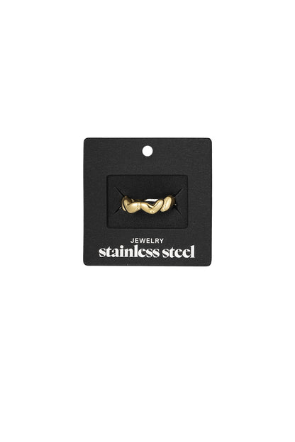 Damen Ring Herz Luxus | Edelstahl | Goldfarbe