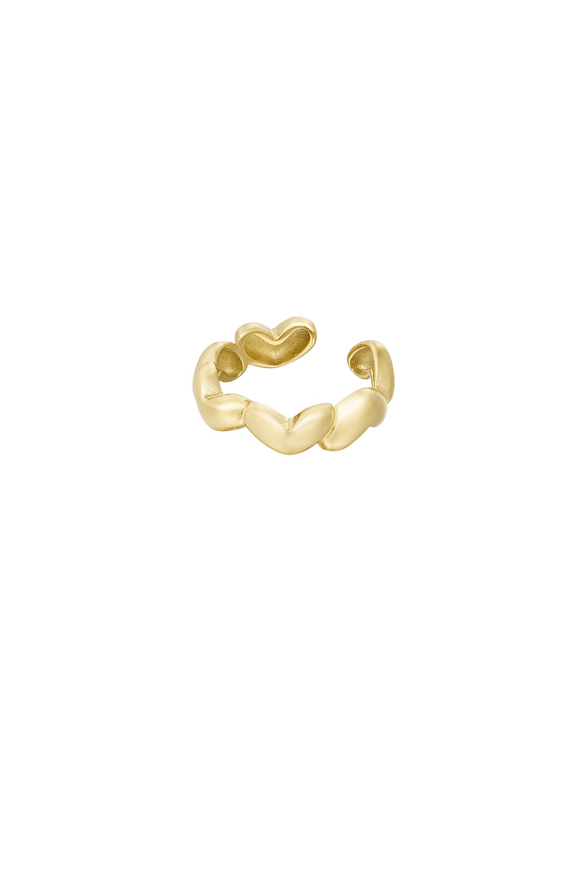 Damen Ring Herz Luxus | Edelstahl | Goldfarbe