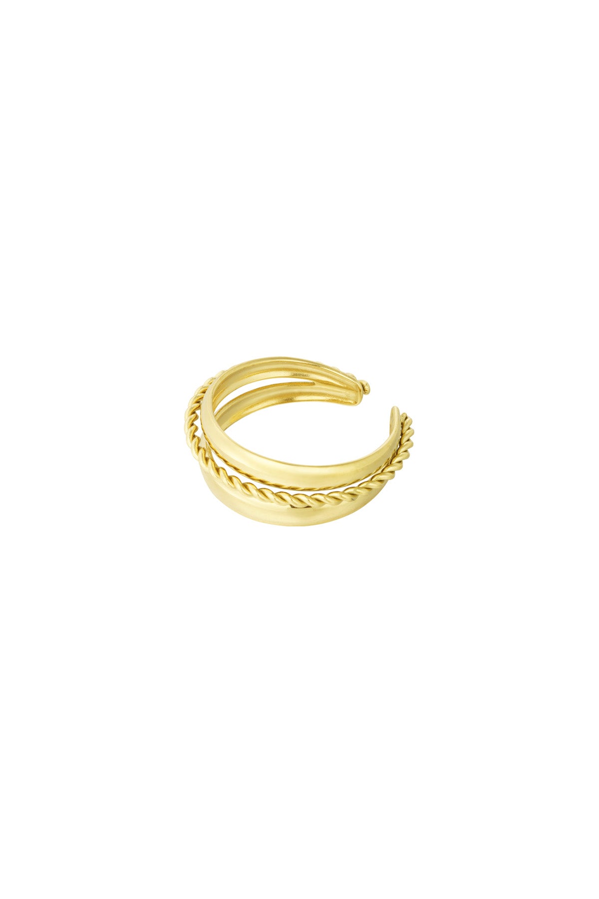 damen ring dreifach gestapelt | edelstahl | goldfarbe