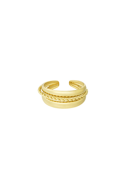 Damen Ring Dreifach Gestapelt | Edelstahl | Goldfarbe