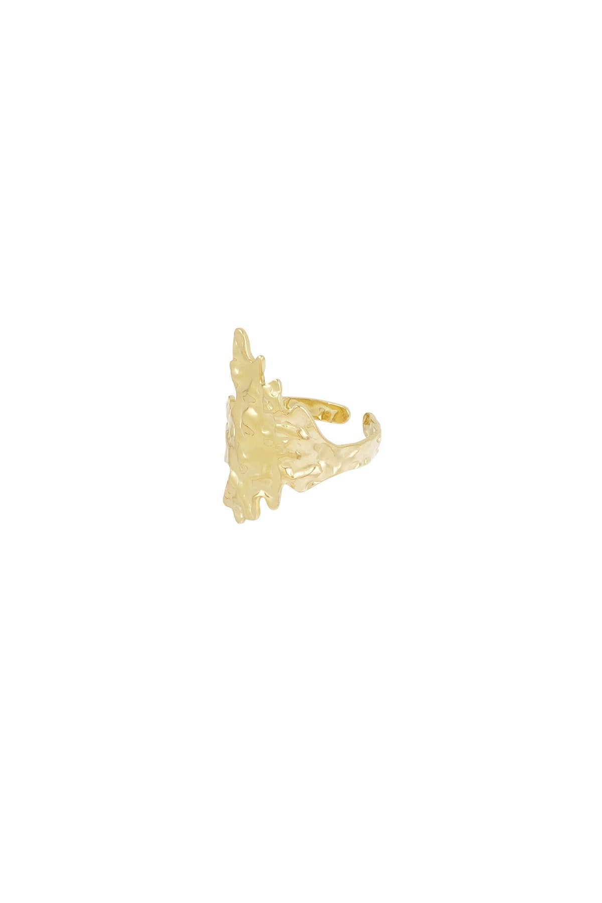 Damen Ring Abstrakte Textur | Edelstahl | Goldfarbe