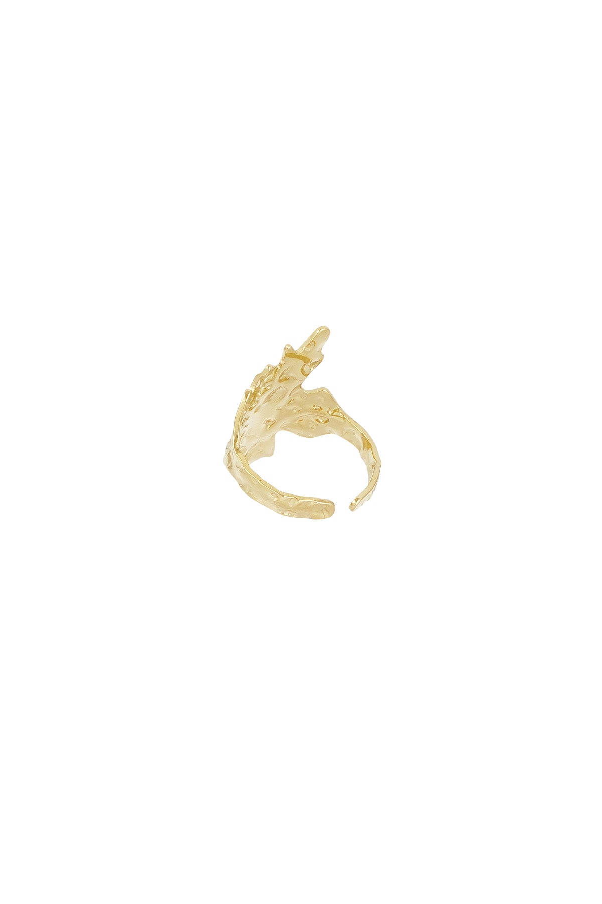 Damen Ring Abstrakte Textur | Edelstahl | Goldfarbe