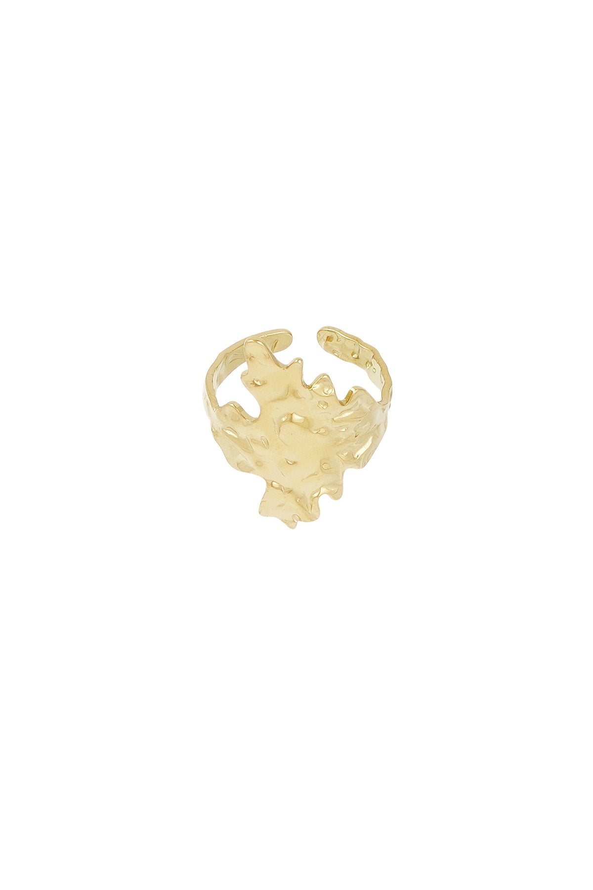Damen Ring Abstrakte Textur | Edelstahl | Goldfarbe
