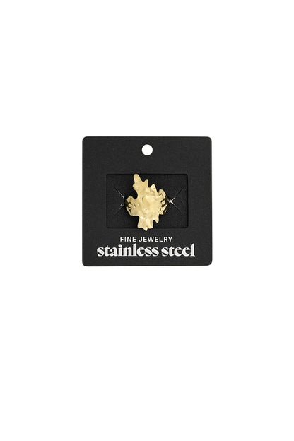 Damen Ring Abstrakte Textur | Edelstahl | Goldfarbe