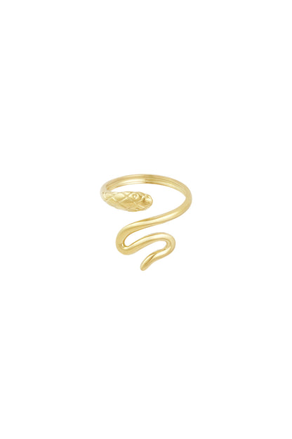 Damen Ring Schlange | Edelstahl | Goldfarbe