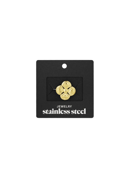 Damen Ring Kleeblatt Luxus | Edelstahl | Gold-/Silberfarbe