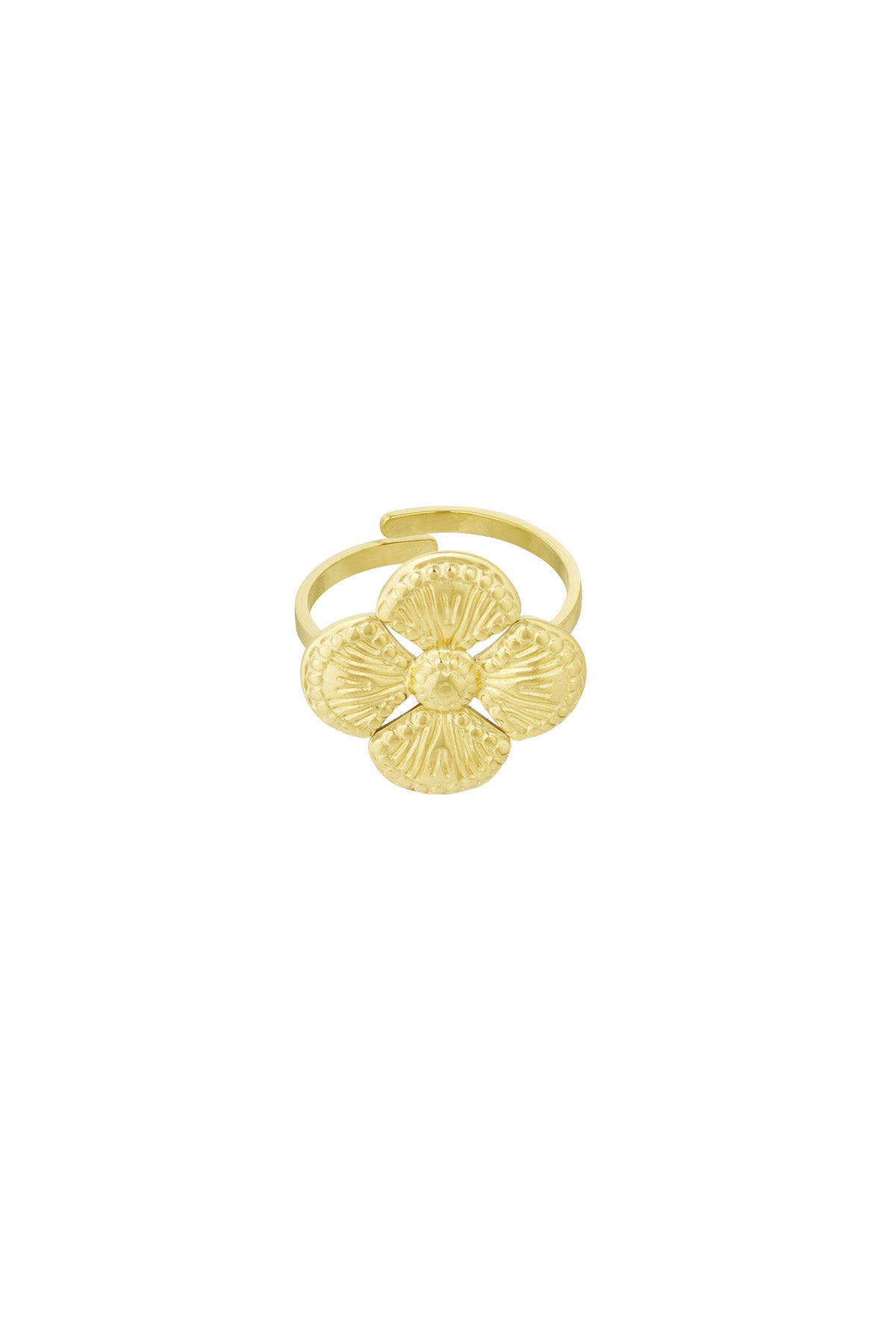 damen ring kleeblatt luxus | edelstahl | gold-/silberfarbe