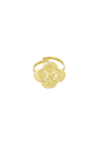 Damen Ring Kleeblatt Luxus | Edelstahl | Gold-/Silberfarbe