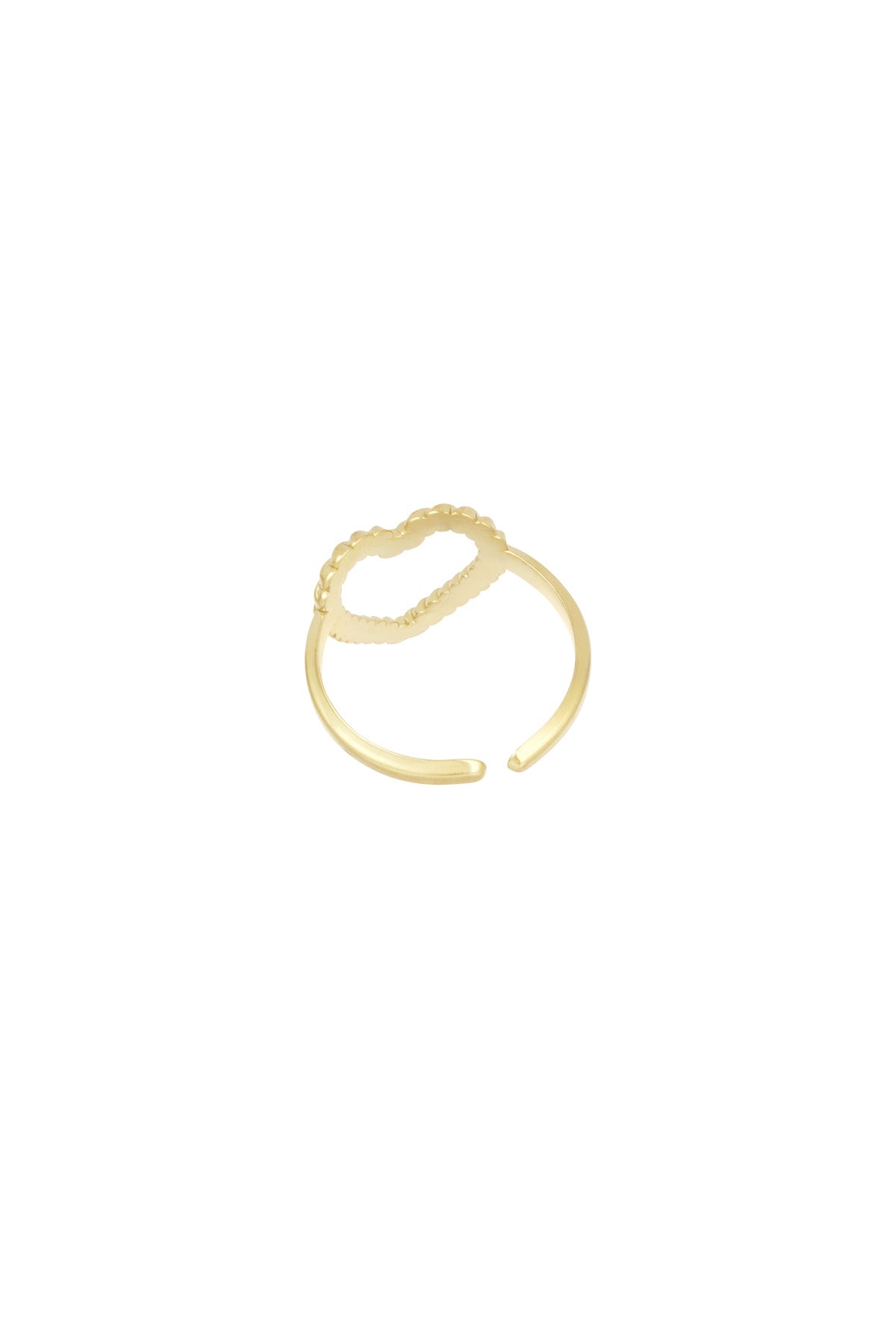 Damen Ring Herz Gedreht | Edelstahl | Goldfarbe