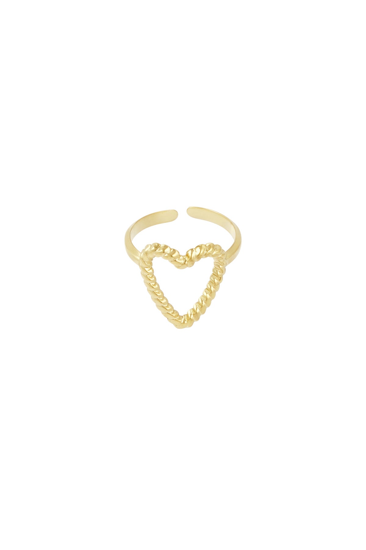 damen ring herz gedreht | edelstahl | goldfarbe