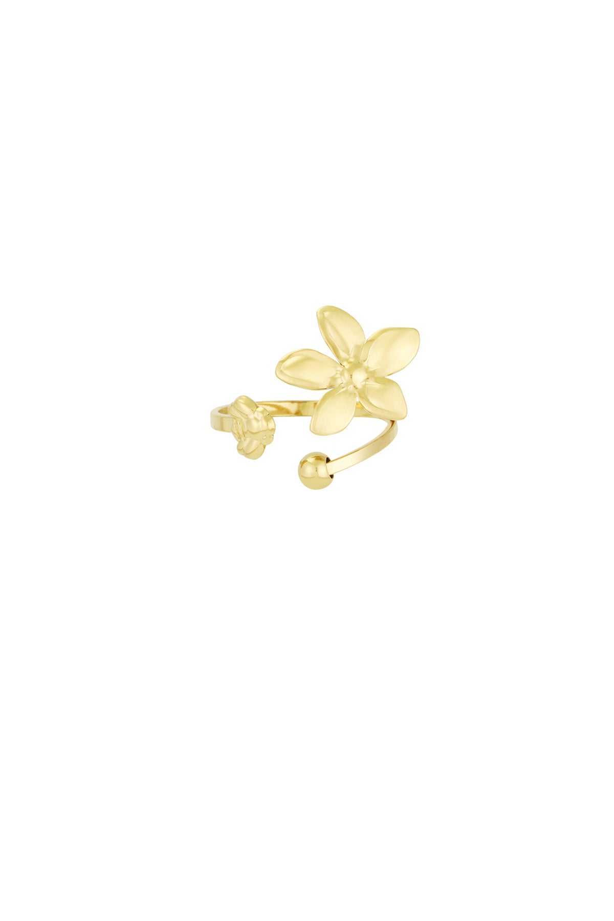 Damen Ring Floral Flair | Edelstahl | Goldfarbe