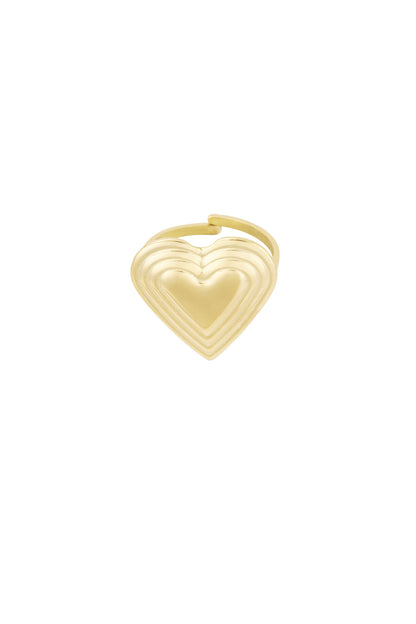 Damen Ring Liebe Symbol | Edelstahl | Goldfarbe
