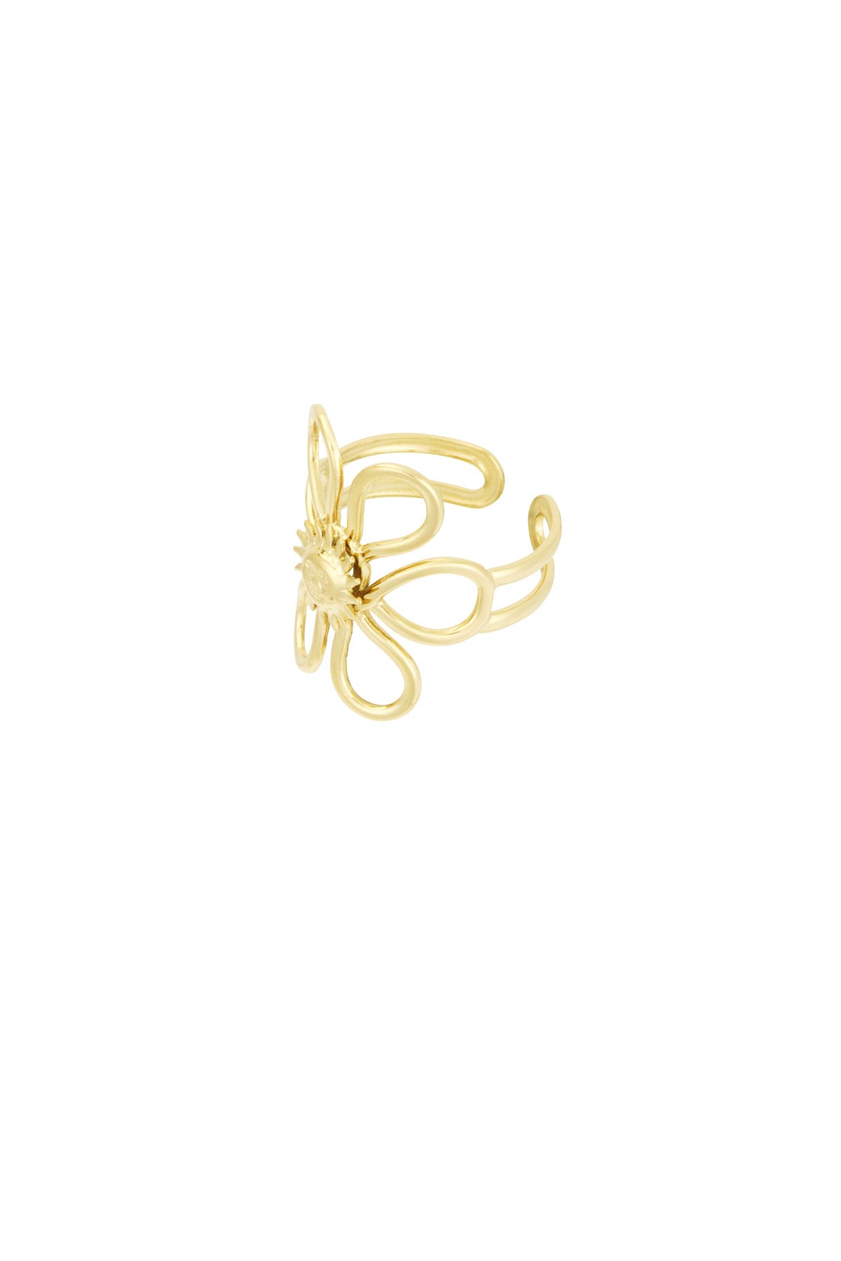 damen ring sonnenblume | edelstahl | goldfarbe
