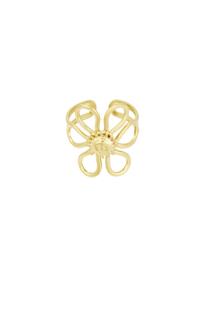 Damen Ring Sonnenblume | Edelstahl | Goldfarbe