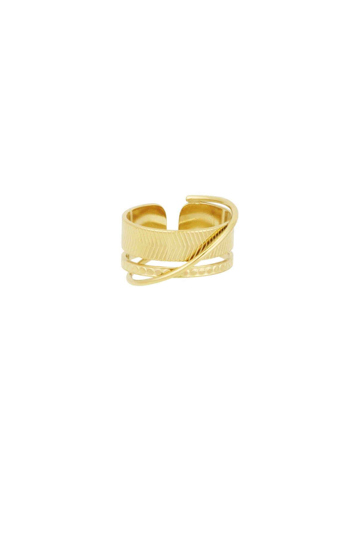 Damen Ring Mehrlagen | Edelstahl | Silberfarbe