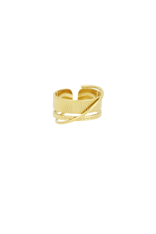 Damen Ring Mehrlagen | Edelstahl | Silberfarbe