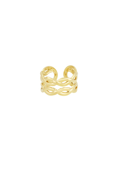 Damen Ring Wirbel Mehrlagig | Edelstahl | Gold-/Silberfarbe