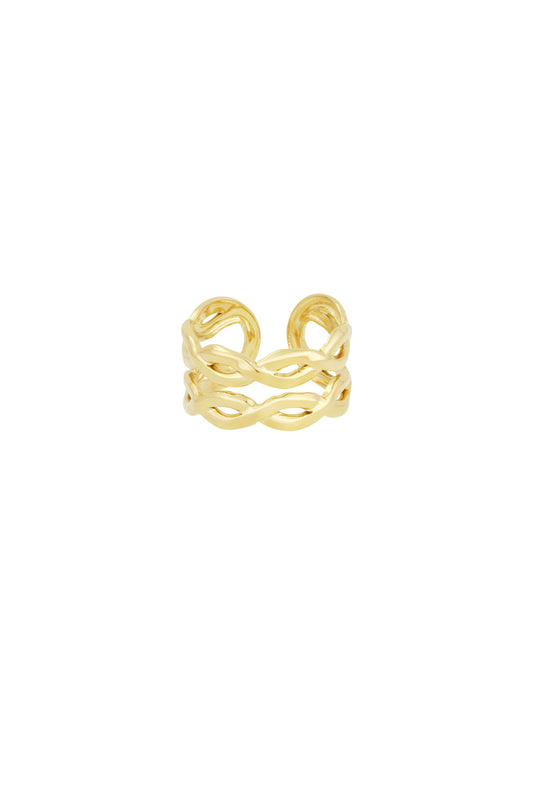 Damen Ring Wirbel Mehrlagig | Edelstahl | Gold-/Silberfarbe