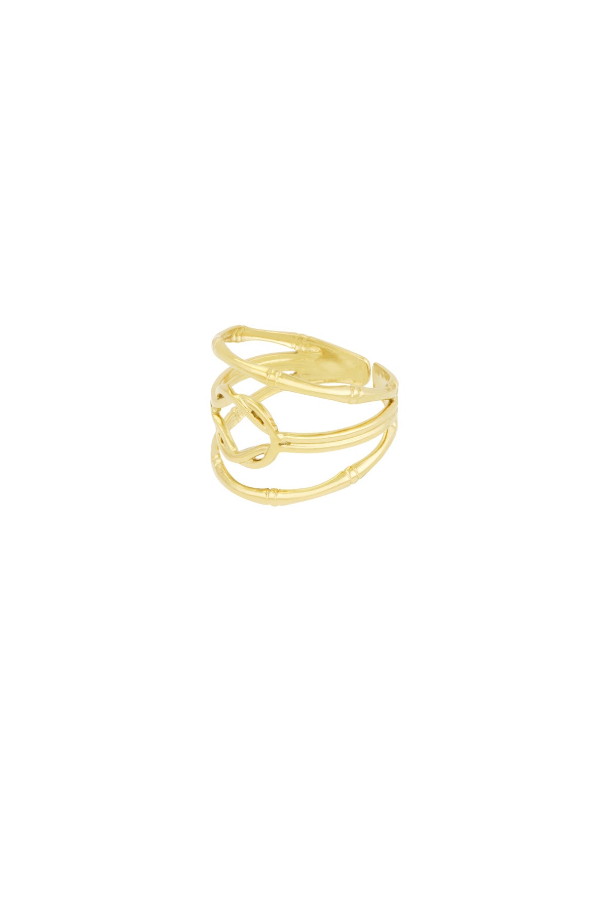 Damen Ring Knoten Lagen | Edelstahl | Goldfarbe