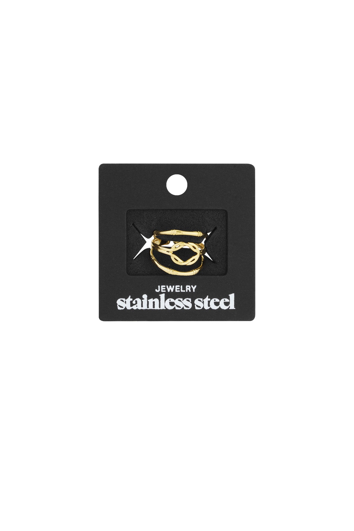 damen ring knoten lagen | edelstahl | goldfarbe