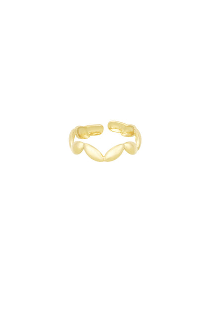 Damen Ring Gewellt | Edelstahl | Goldfarbe & Silberfarbe
