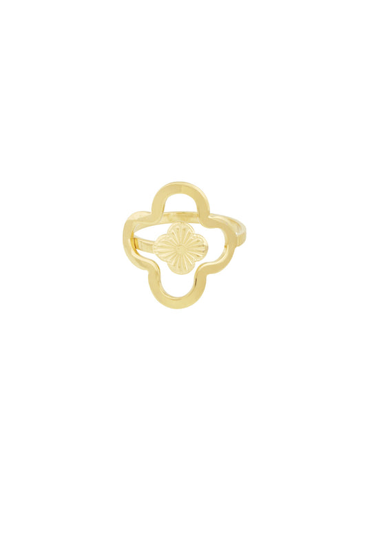Damen Ring Kleeblatt Glück | Edelstahl | Gold-/Silberfarbe