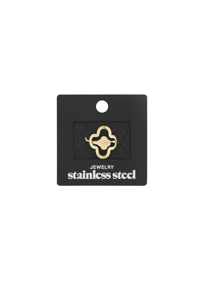 Damen Ring Kleeblatt Glück | Edelstahl | Gold-/Silberfarbe