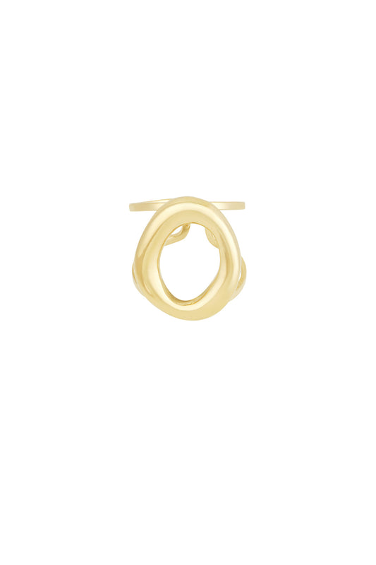Damen Ring Kreis Rund | Edelstahl | Gold-/Silberfarbe