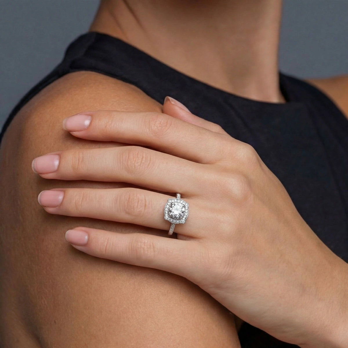 regina ring – moissanit, 925er silber