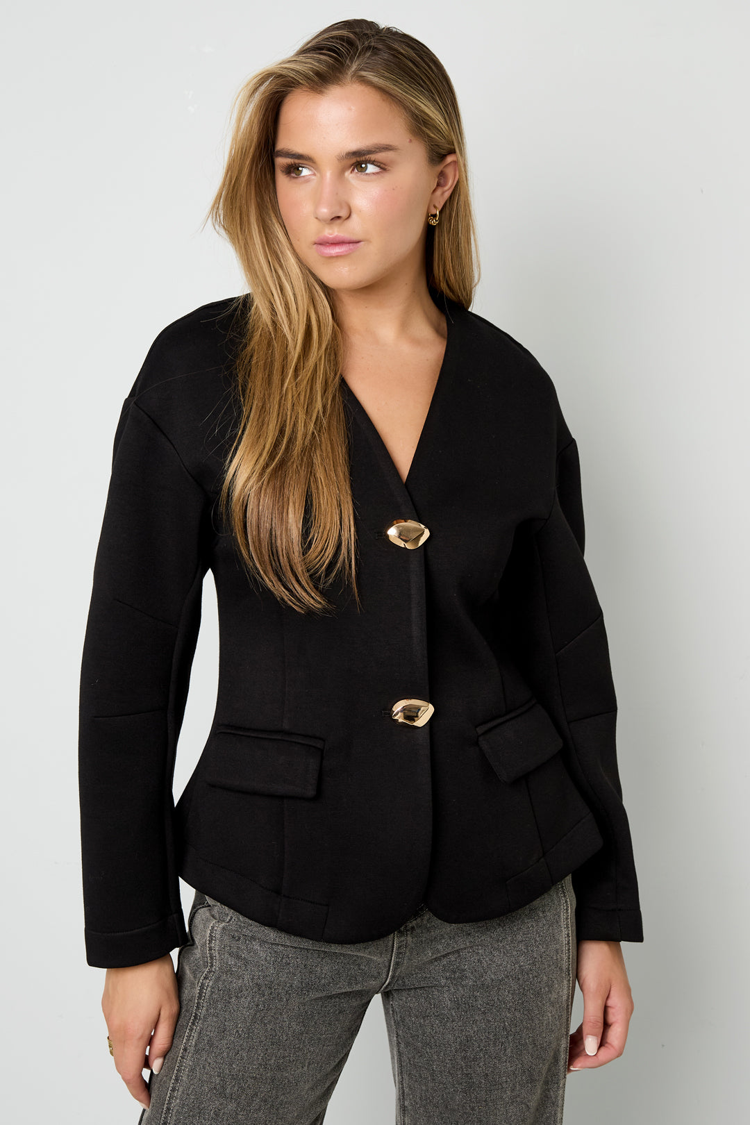 damen anzug set herbst winter | gewebt | schwarz & creme