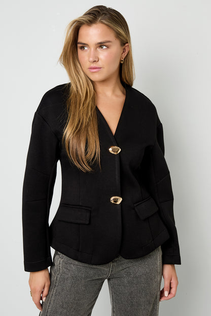 Damen Anzug Set Herbst Winter | Gewebt | Schwarz & Creme