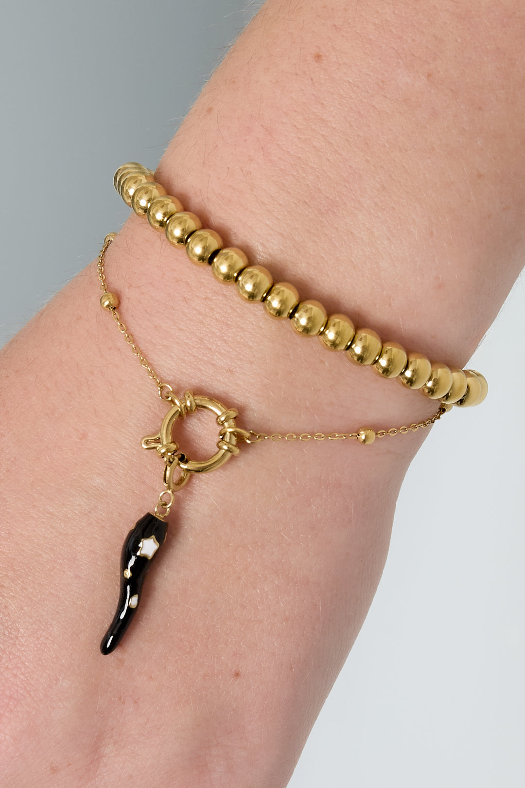 damen armband kette schlicht | edelstahl | goldfarbe