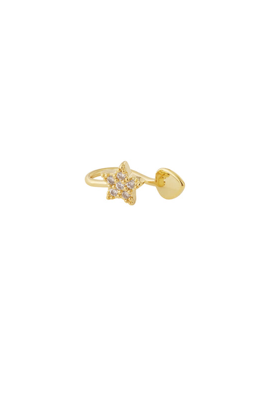 Damen Ear Cuff & Nasenmanschette Stern Zirkon | Kupfer | Goldfarbe & Silberfarbe