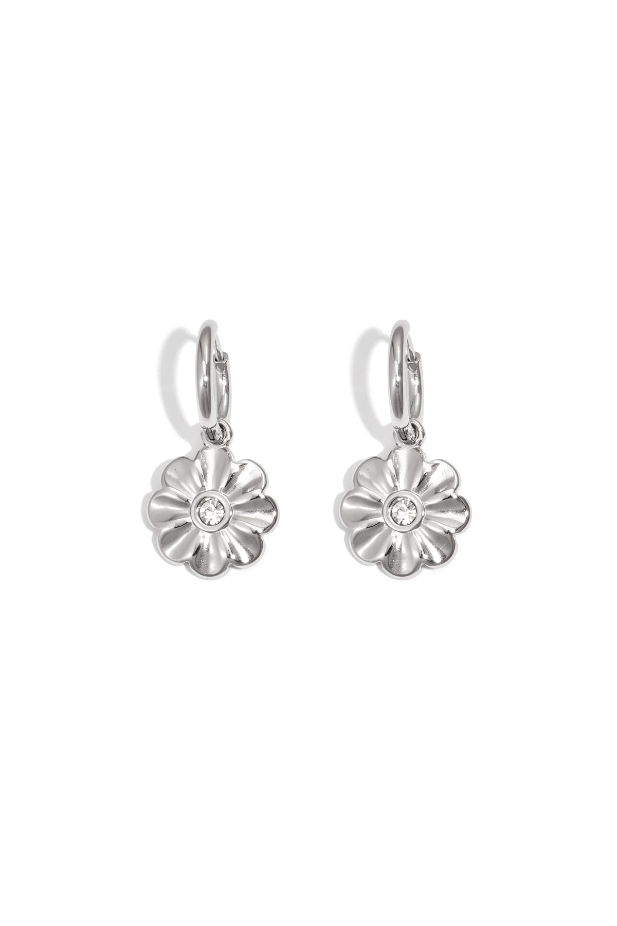 damen ohrringe blume strass schleife | edelstahl | goldfarbe & silberfarbe