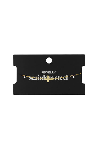 Armband Classic Cross Goldfarbe Edelstahl