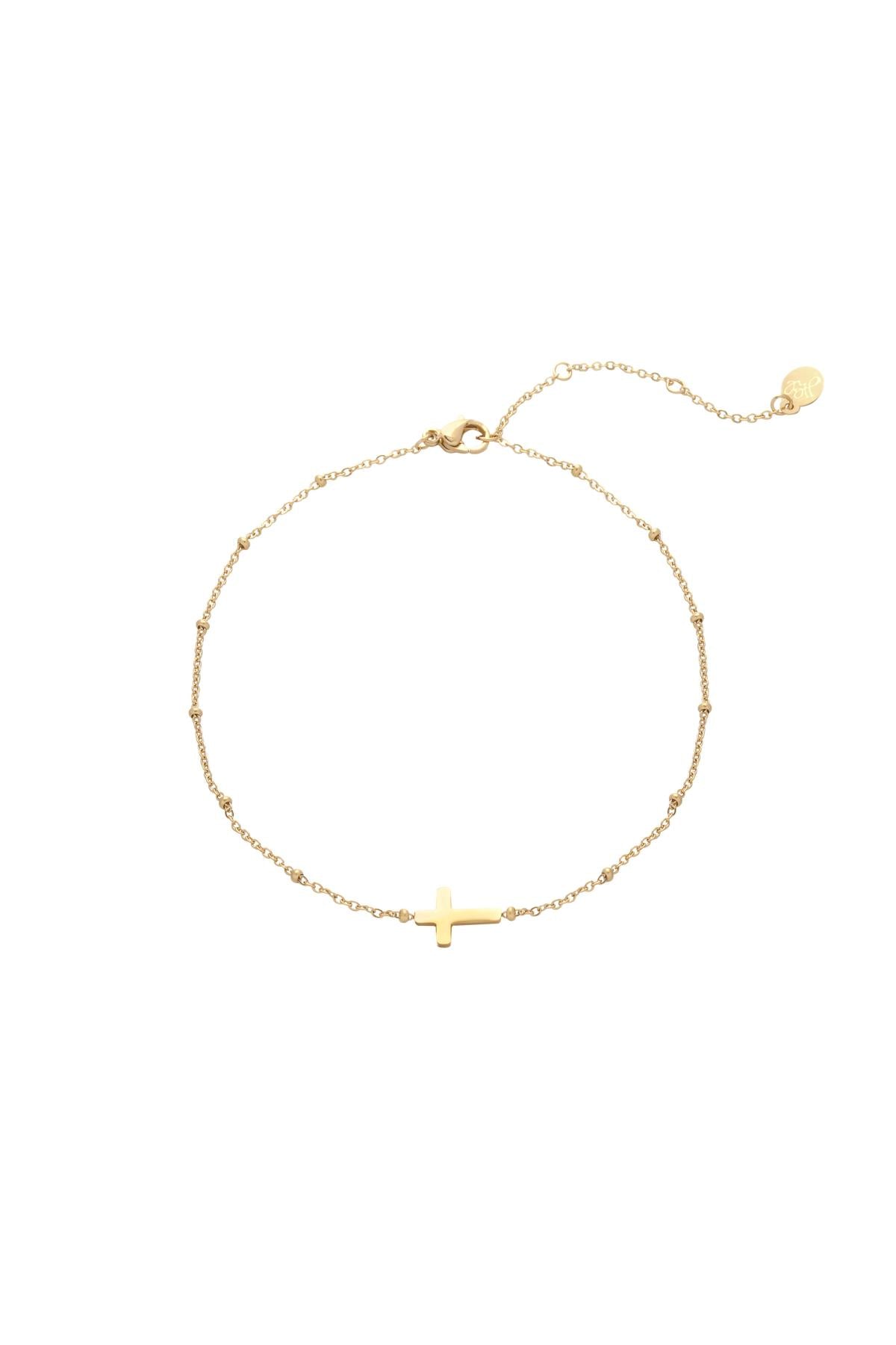 armband classic cross goldfarbe edelstahl