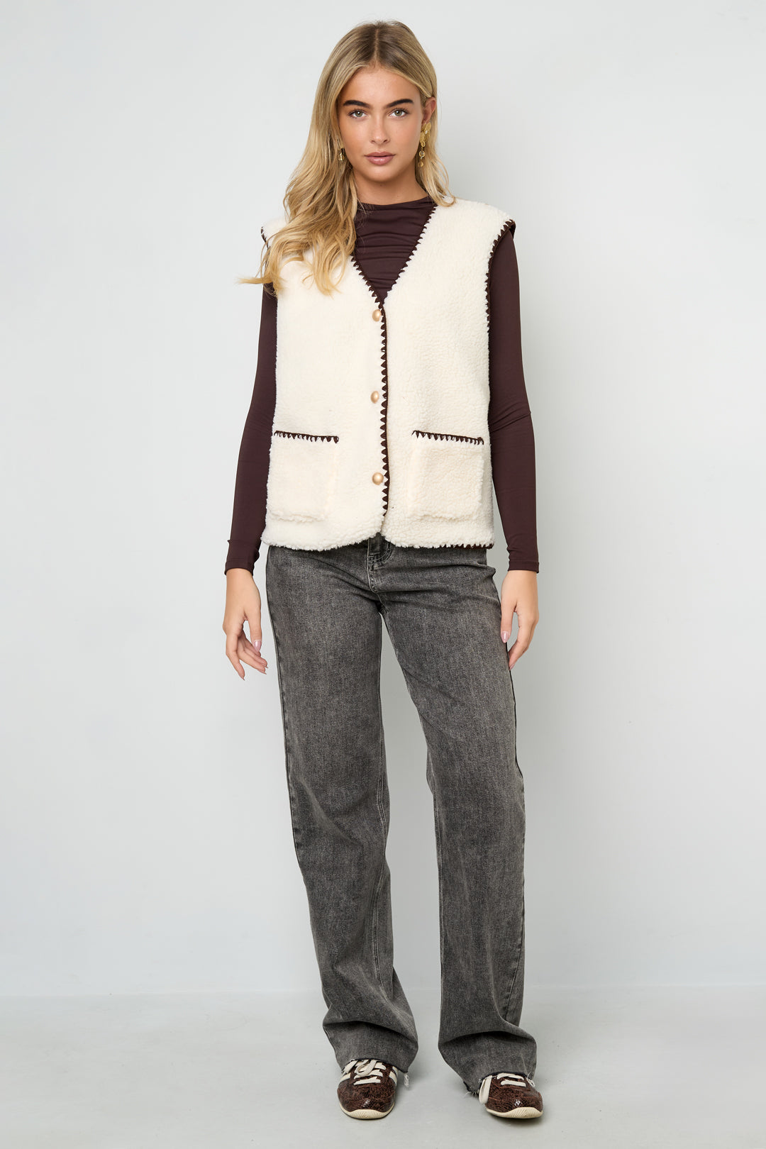 Damen Weste Farbkontrast | Polyester | Mehrfarbig