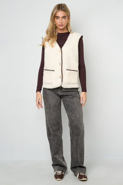 Damen Weste Farbkontrast | Polyester | Mehrfarbig