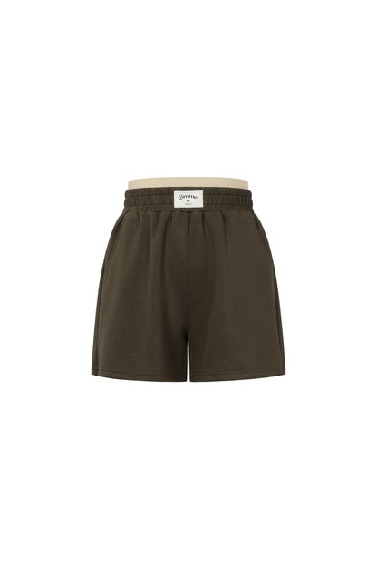 Damen Shorts Gestrickt Elegant | Polyester | Dunkelbraun