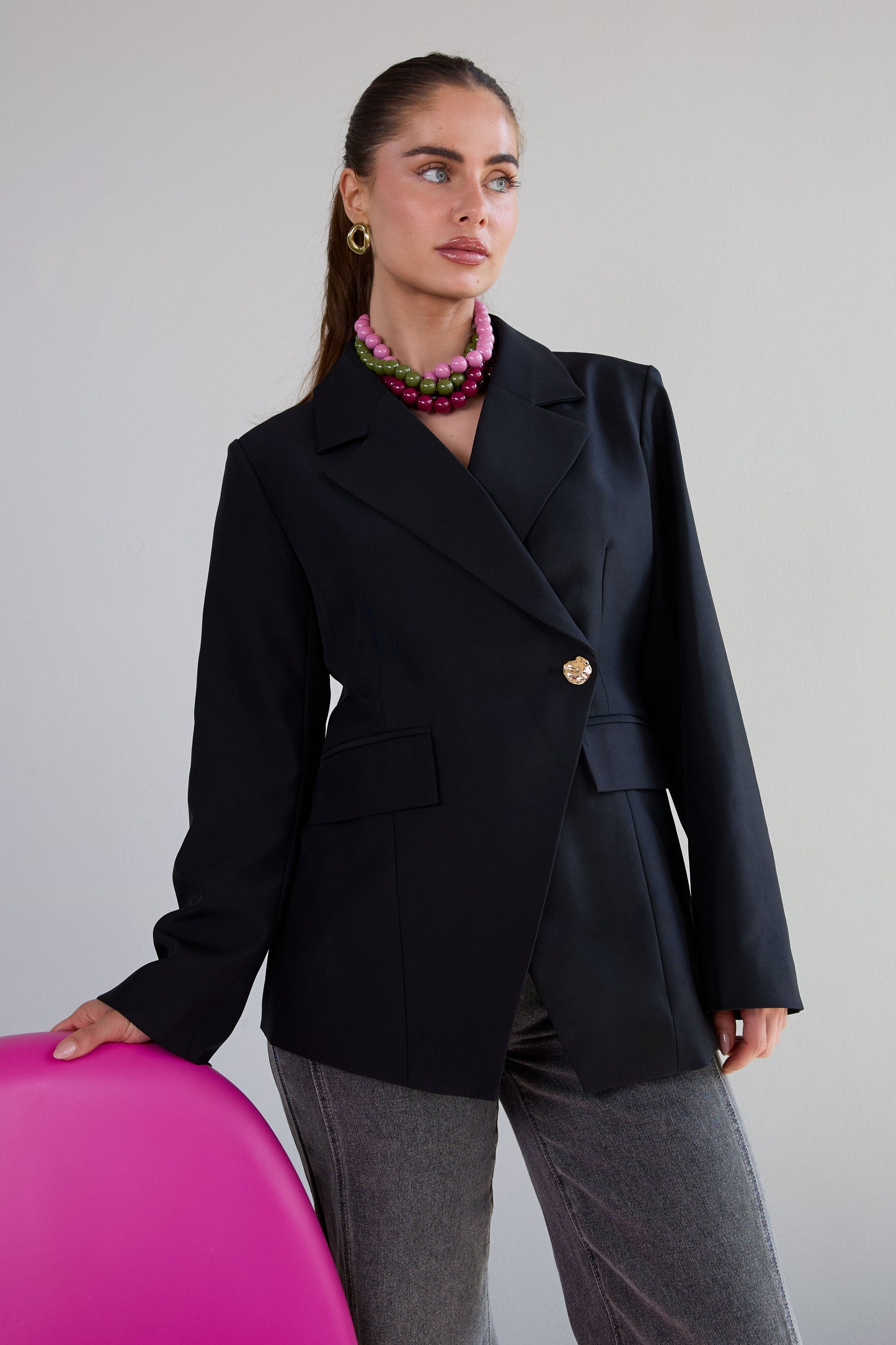 gewebte polyesterfaser damen-anzug elegant einfarbig herbst/winter