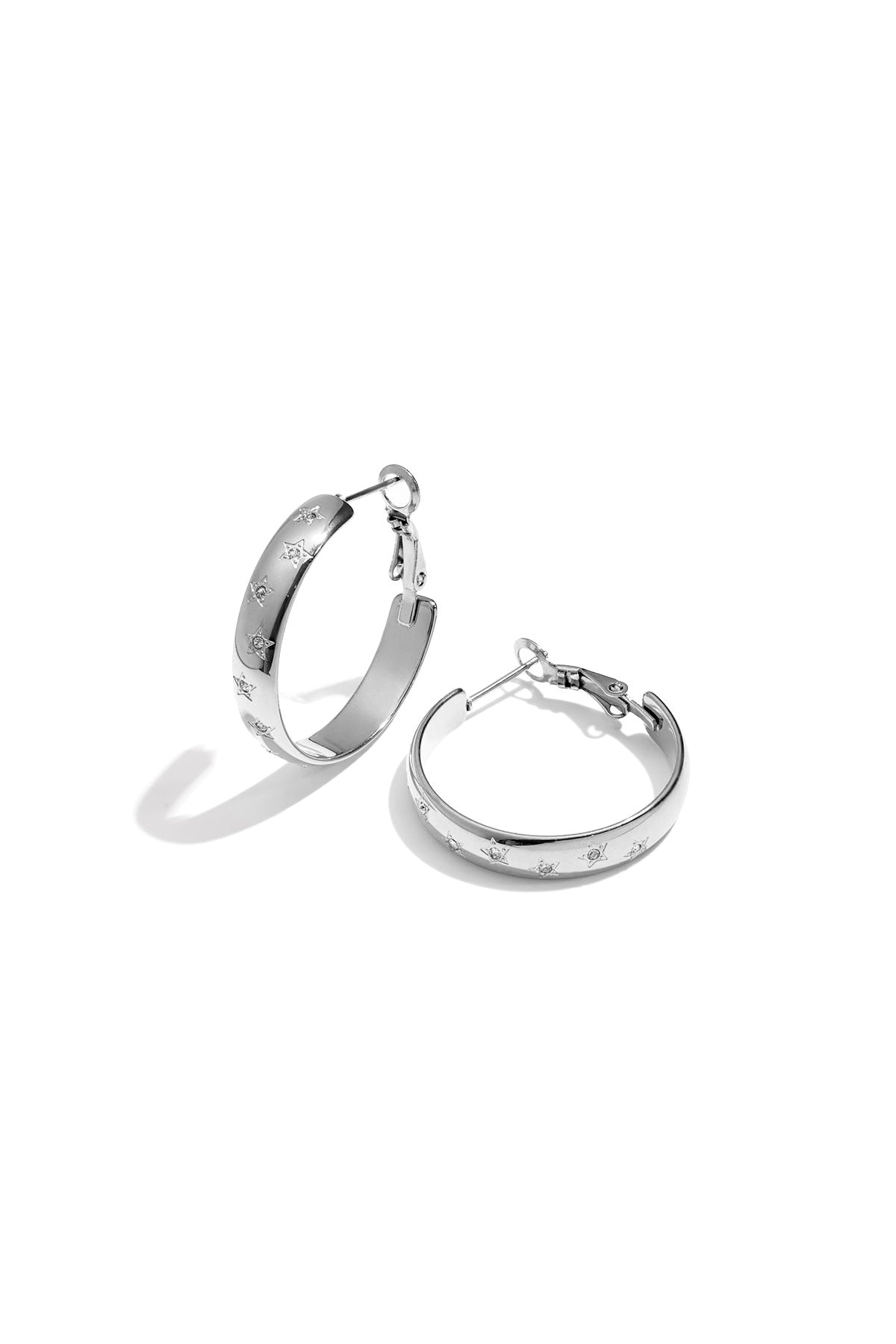 damen hoop-ohrringe strass | edelstahl | goldfarbe
