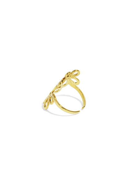 Edelstahl Statement Ringe Blume Casual Daily Simple Serie Damenschmuck