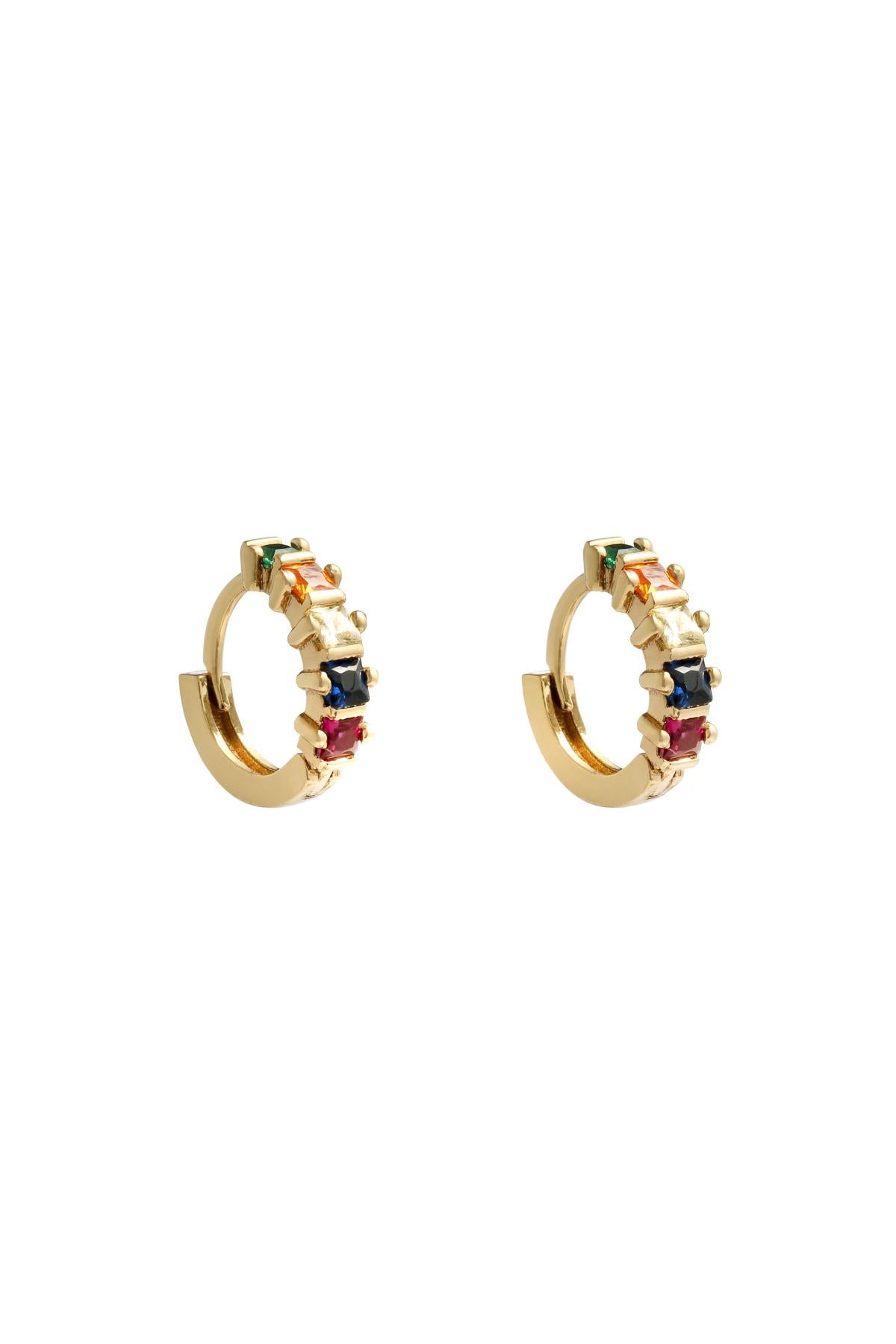 Damen Ohrringe Little Sunset Strass | Kupfer | Goldfarbe