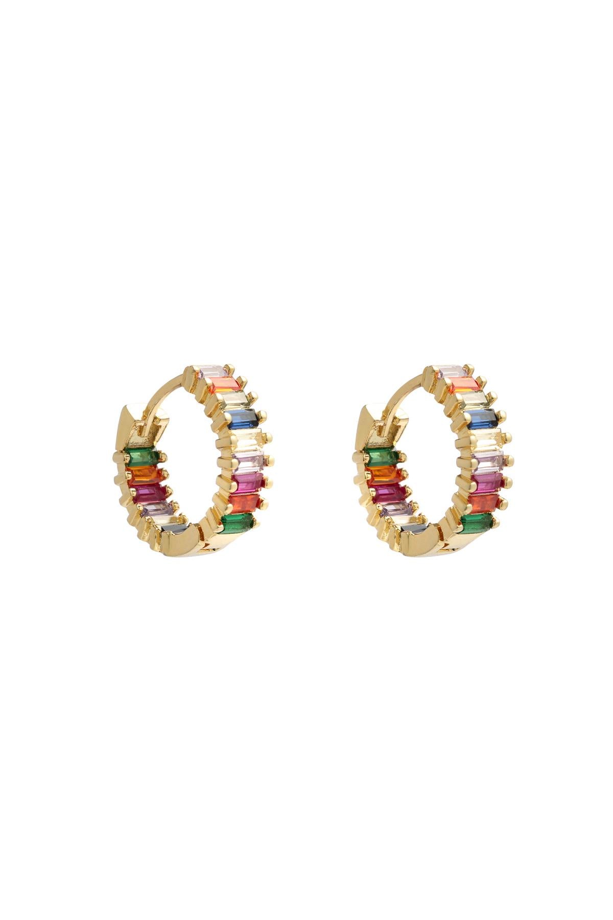 damen ohrringe strass bunt | kupfer | mehrfarbig
