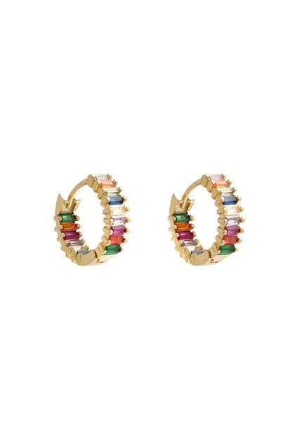 Damen Ohrringe Strass Bunt | Kupfer | Mehrfarbig