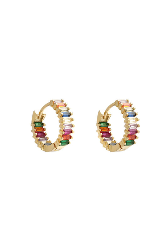 Damen Ohrringe Strass Bunt | Kupfer | Mehrfarbig
