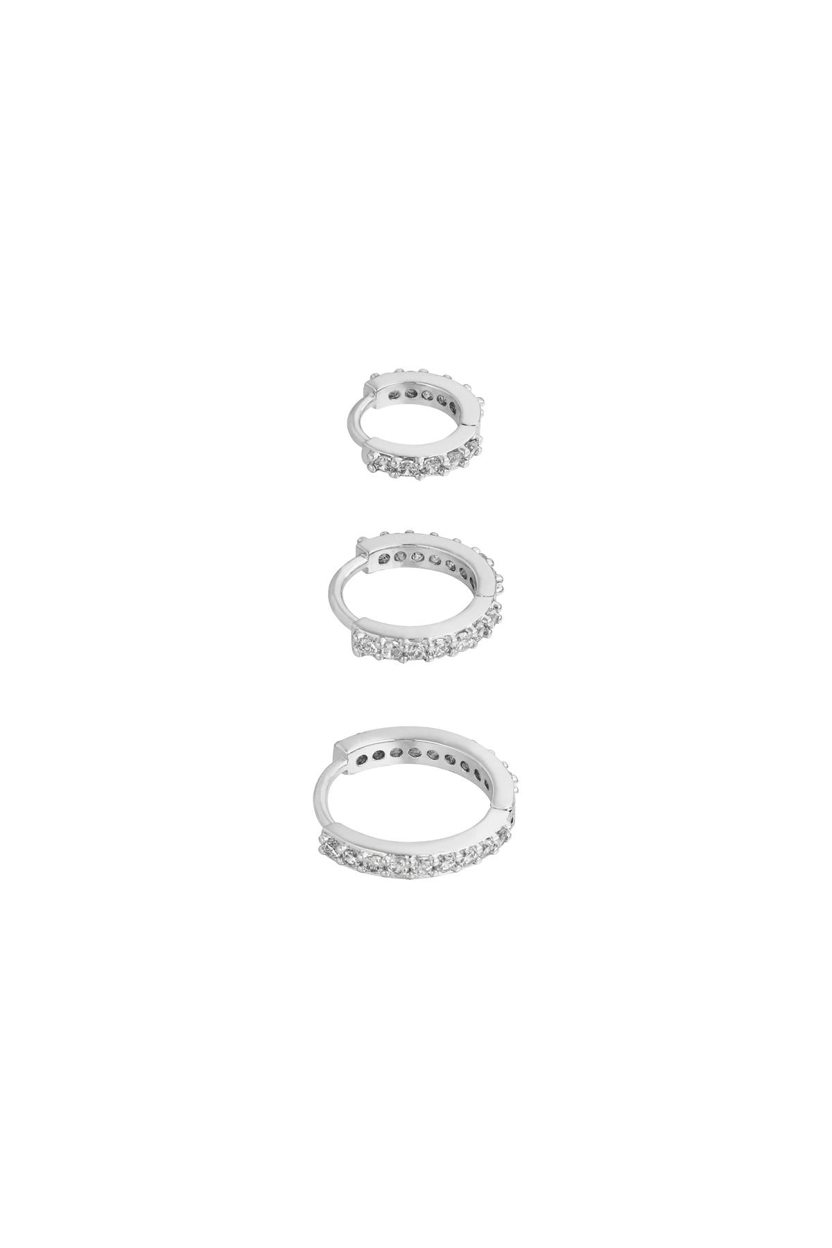 Damen Ohrringe-Set Kreisformen | Kupfer vergoldet | Gold Silber & Rot