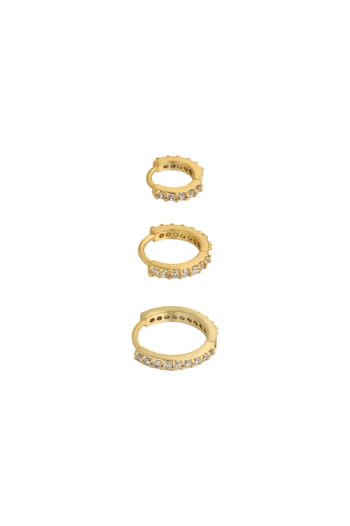 damen ohrringe-set kreisformen | kupfer vergoldet | gold silber & rot